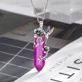 wholesale Sterling Silver Quartz Hummingbird Necklace Gift for Women Mom-0-57