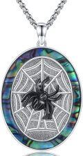 wholesale 925 Sterling Silver Abalone Shell Spider Web Pendant Necklace-0-0