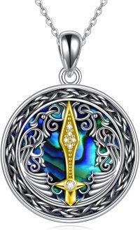 wholesale 925 Sterling Silver Metal Norse Pendant with Sword and Dragon Design - Viking Jewelry for Men & Women-Sword