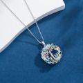 wholesale 925 Sterling Silver Blue Crystal Tree of Life Mother Necklace - Symbol of Love, Luck & Growth-0-2