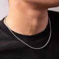 wholesale 925 Sterling Silver Twist Cable Chain Necklace for Men & Women - 4 Sizes (1-5 mm)-0-2