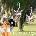 wholesale 925 Sterling Silver Baseball & Bat Design Moonstone Drop Earrings Sporty Gift for Women-0-5