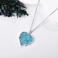 wholesale 925 Sterling Silver Heart Turquoise Stone Celtic Knot Pendant Necklace-0-2