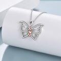 wholesale 925 Sterling Silver Mom Necklace with Butterfly Pendant and Heart Charm Mother's Day Gift from Daughter or Son-0-3