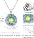 wholesale 925 Sterling Silver Turquoise & Gold Pearl Tree of Life Pendant Necklace-0-4