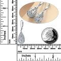 wholesale 925 Sterling Silver Swirl Teardrop Drop Earrings with Leverback Hooks for Women Girls  4cm Long-0-2