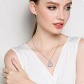 wholesale 925 Sterling Silver & Crystal Angel Wings Heart Necklace for Sisters-0-5