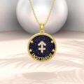 wholesale 14k Gold Plated Blue Sandstone Zodiac Necklace 12 Constellation Pendant for Women-0-8
