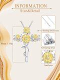 wholesale 925 Sterling Silver Gold Plated Daisy Flower Cross Pendant Necklace for Women-0-5