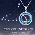 wholesale 925 Sterling Silver Blue Crystal Star Sign Pendant Astrology Jewelry for Women Girls Gifts-0-4