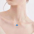 wholesale 925 Sterling Silver Blue Opal Stingray Pendant Necklace for Women Girls -0-1