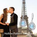 wholesale 925 Sterling Silver Larimar Drop Earrings Platinum Plated Filigree Teardrop Dangle Earrings For Women-0-5