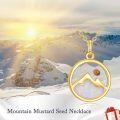 wholesale 14K Gold White Opal Mustard Seed Mountain Pendant Necklace-0-3