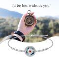 wholesale TOUPOP Graduation Gifts For Her Birthstone Bracelet For Women Sterling Silver I'd Be Lost Without You Compass Bracelets Crystal Jewelry Anniversary Birthday Gifts For Wife Girlfriend -0-1