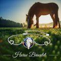 wholesale 925 Sterling Silver Rainbow Crystal Horse Head Charm Bracelet for Women and Girls - Adjustable Length Animal -0-5