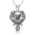 wholesale 925 Sterling Silver Heart Eagle Pendant Necklace-0-0
