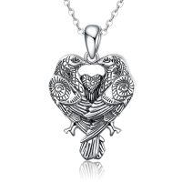 wholesale 925 Sterling Silver Heart Eagle Pendant Necklace-Raven Necklace