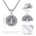 wholesale 925 Sterling Silver St Benedict Mirror Photo Locket Necklace-0-3