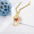 wholesale 925 Sterling Silver Plated Gold  Heart-Shaped Flower Pendant Necklace for Women - Romantic s-0-2