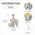 wholesale 925 Sterling Silver Mother and Baby Elephant Pendant Necklaces Gold Plated s for Mom Wife Her-0-4
