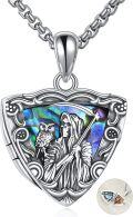 wholesale 925 Sterling Silver Owl & Grim Reaper Shield-Shaped Photo Locket Necklace for Men and Women-0-0