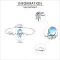 wholesale 925 Sterling Silver Blue Opal Octopus Charm Bracelet - Mothers Day Gift for Her-0-4