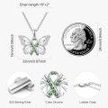 wholesale 925 Sterling Silver Green Crystal Butterfly Pendant Necklace - PTSD Awareness s for Women-0-4