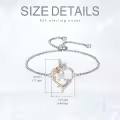 TOUPOP Sterling Silver Rose Heart Butterfly Initial M Letter Link Bracelet-0-5