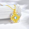 wholesale 925 Sterling Silver Celtic Knot Moonstone CZ Pendant Necklace for Women-0-2