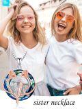 wholesale TOUPOP Sisters Gifts From Sister Sterling Silver 2 3 Rose Sisters Necklace With Circle Crystal Jewelry Birthday Gifts For Women Best Friend -0-1