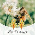 wholesale 925 Sterling Silver Honeycomb Bee Amber Drop Dangle Earrings for Women Girls-0-3