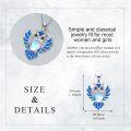 wholesale 925 Sterling Silver Blue Moonstone Owl Pendant Necklace-0-3