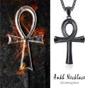 wholesale Black  Ankh Cross Pendant Necklace for Men & Women - Gothic Egyptian Symbol s-0-5