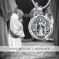 wholesale 925 Sterling Silver Saint Michael and Saint Christopher Pendant with Archangel Cross on 34+2 Extender Chain for Men Women -0-5
