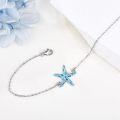 wholesale 925 Sterling Silver Starfish Blue Enamel Chain Bracelet - Mothers Day Gift for Her-0-2
