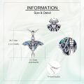 wholesale 925 Sterling Silver Abalone Shell Luna Moth Pendant Necklace for Women-0-2