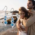 wholesale 925 Sterling Silver Blue Turquoise & Moonstone Drop Earrings for Women-0-5