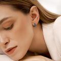wholesale 925 Sterling Silver Gun Black Plated North Star Black Stone Hoop Earrings-0-3