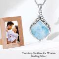 wholesale Sterling Silver Natural Gemstone Teardrop Pendant Necklace-0-22