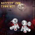 wholesale 925 Sterling Silver Voodoo Doll Stud Earrings - Gothic Jewelry for Women & Men-0-5