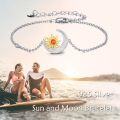 wholesale 925 Sterling Silver Sun & Moon Opal Charm Bracelet for Women - New Mom Gifts-0-1