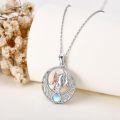 wholesale 925 Sterling Silver Dragon & Mermaid Pendant with Moonstone Chain Necklaces for Women Gifts-0-2