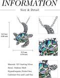 wholesale 925 Sterling Silver Larimar Abalone Shell Sea Turtle Pendant Necklace-0-3
