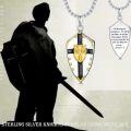 wholesale Sterling Silver Knights Templar Shield Pendant Necklace with Cross Joshua 1 9 Verse Unisex-0-9