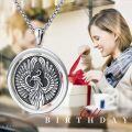 wholesale 925 Sterling Silver Phoenix Locket Necklace with Rotatable Coin for Men & Women - Birthday/Christmas Gift (22 Chain)-0-2