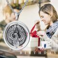 wholesale 925 Sterling Silver Phoenix Locket Necklace with Rotatable Coin for Men & Women - Birthday/Christmas Gift (22 Chain)-0-2
