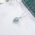 TOUPOP Sterling Silver Crystal Heart Necklace Love Pendant Gift For Women-0-5