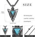 wholesale 925 Sterling Silver Turquoise Arrowhead Pendant Necklace for Men & Women-0-3