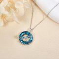 wholesale 925 Sterling Silver Blue Crystal Dragonfly Pendant Necklace for Women-0-3