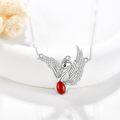 wholesale 925 Sterling Silver Red Coral Phoenix Pendant Necklace s for Women Girls-0-3